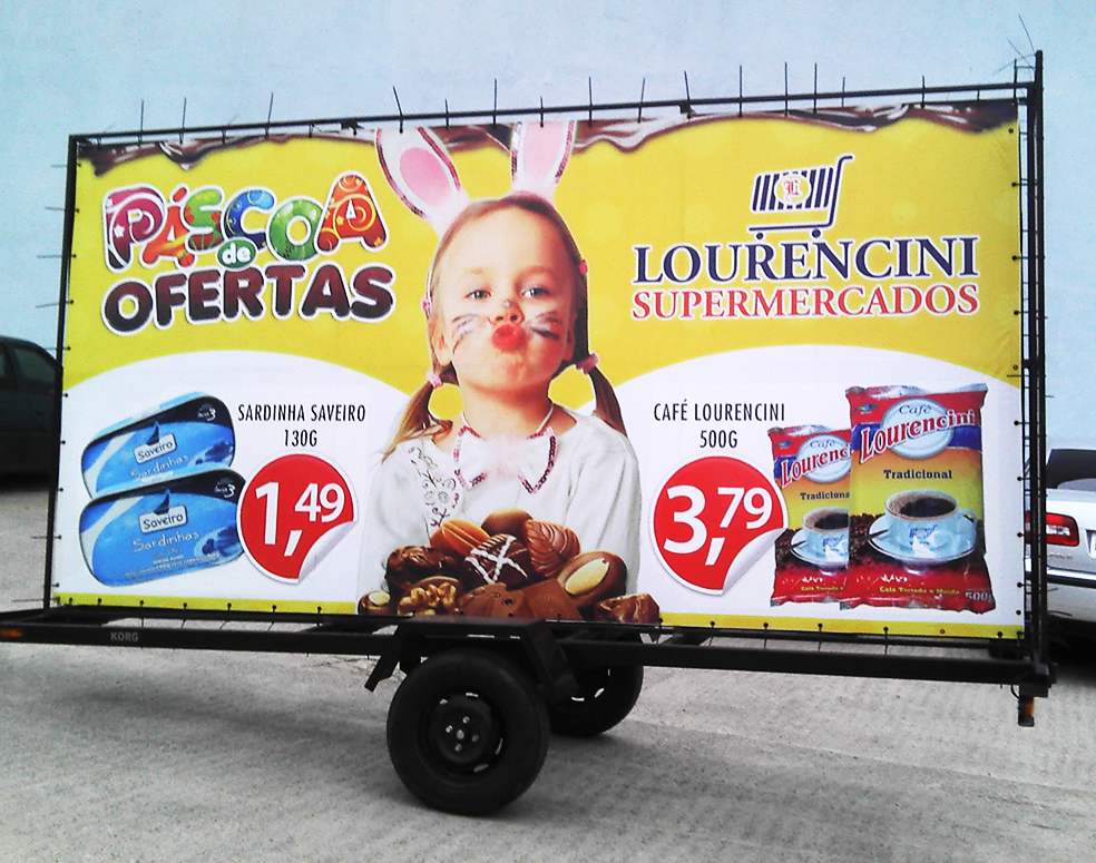 Carro de Som para Rede Lourencini Supermercados